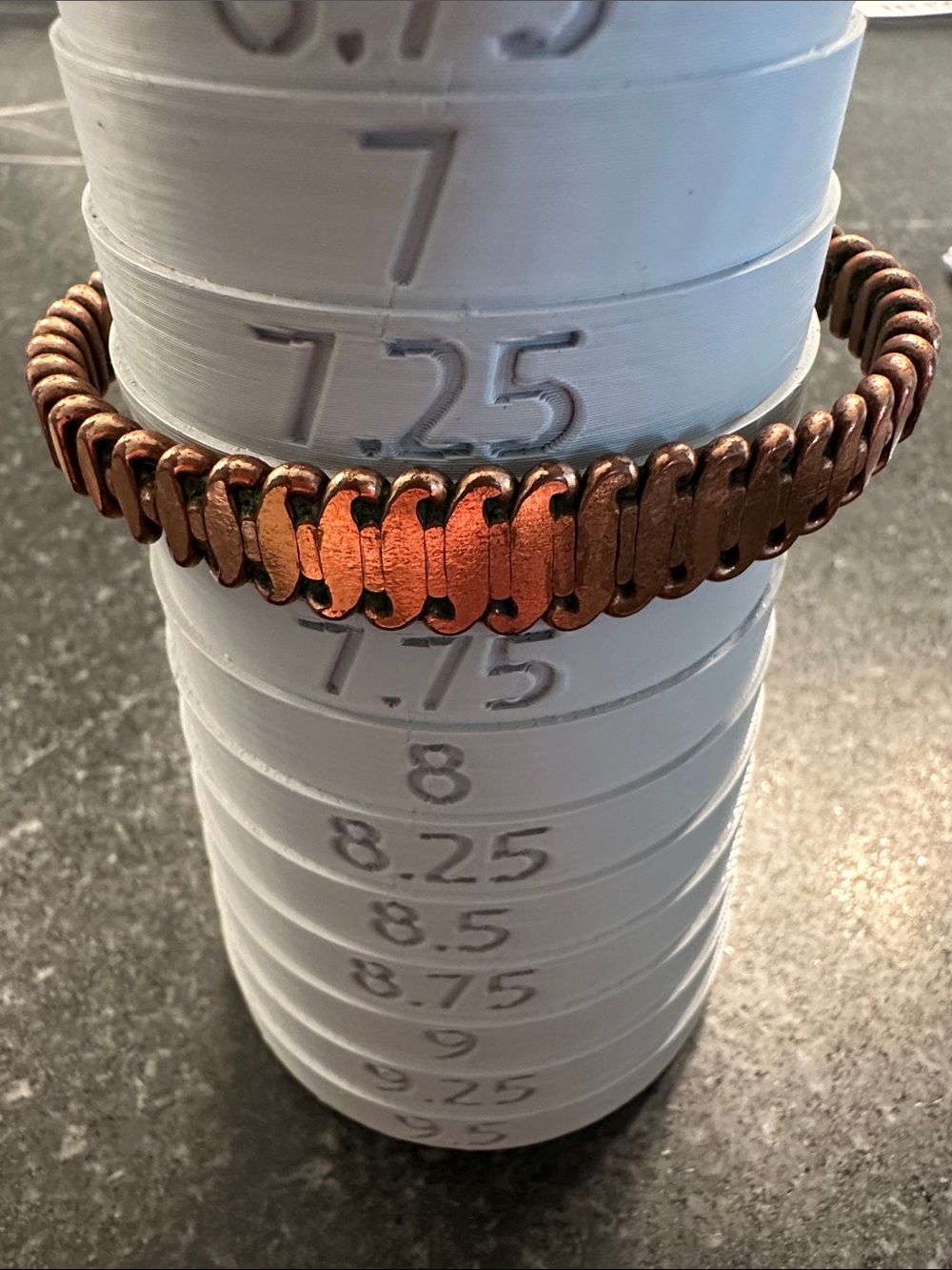 Copper-Tone Interlocking Link Stretch Bracelet